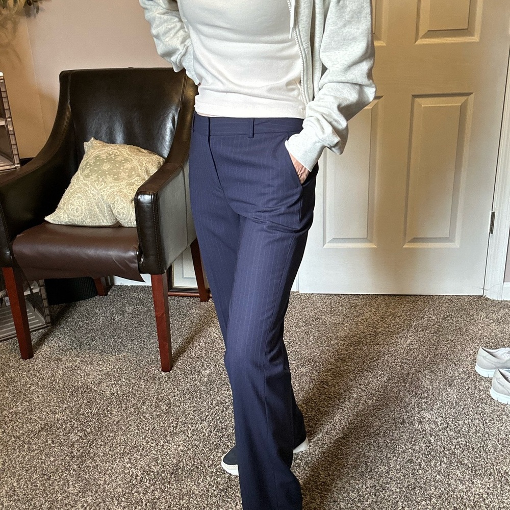 Brooks Brothers dark navy thin wool  Boot Cut Flare Pants